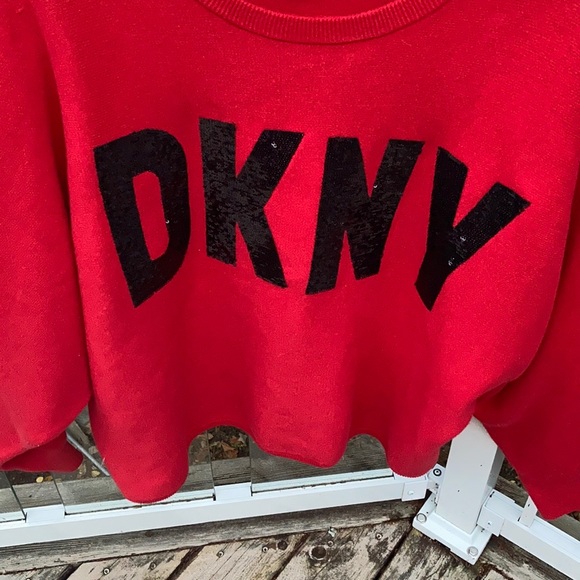 DKNY jeans new sequinned red sweater - Picture 3 of 11